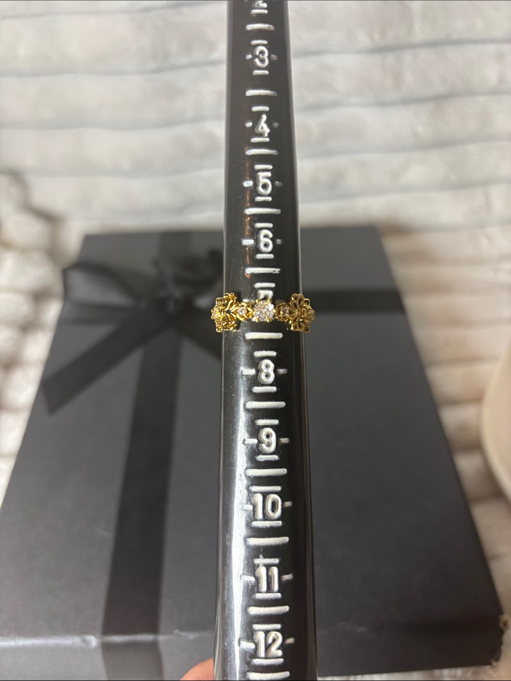 La Blancus Gold Plated Size 7 + Cubic Zirconia Ring NWT